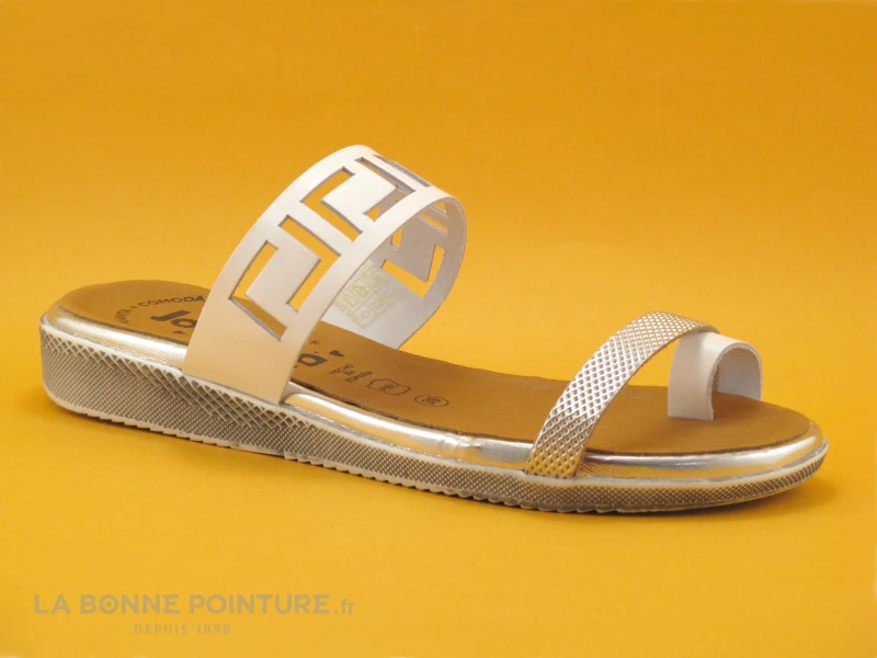 Jordana 3466 Blanc - Tong Femme Avec Passe Orteil 6 Jordana 3466 Blanc - Tong Femme Avec Passe Orteil – Image 4