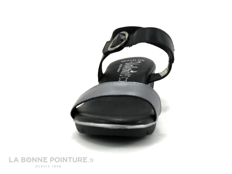Valerias 6023 Argent - Noir - Sandale Femme Semelle Compensee 4 Valerias 6023 Argent - Noir - Sandale Femme Semelle Compensee – Image 2
