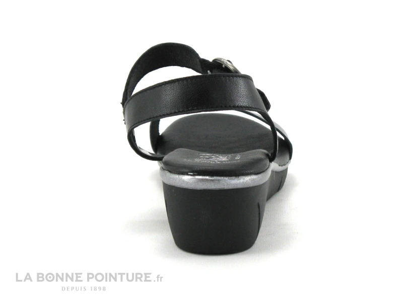 Valerias 6023 Argent - Noir - Sandale Femme Semelle Compensee 6 Valerias 6023 Argent - Noir - Sandale Femme Semelle Compensee – Image 4