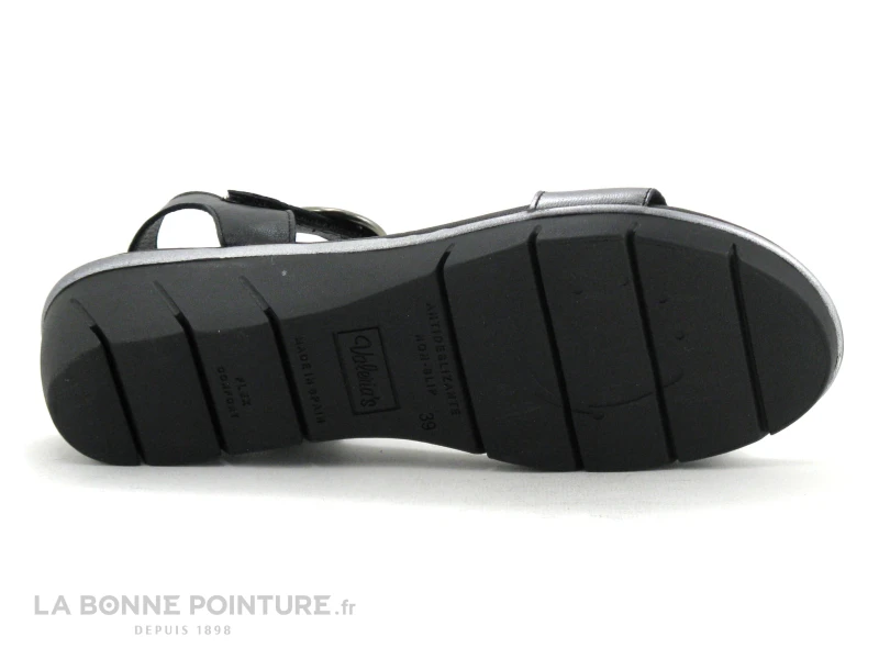 Valerias 6023 Argent - Noir - Sandale Femme Semelle Compensee 9 Valerias 6023 Argent - Noir - Sandale Femme Semelle Compensee – Image 7