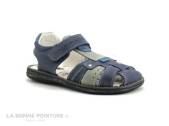 Bopy ELVIS - Bleu Marine - Gris - Sandale Velcro GARCON