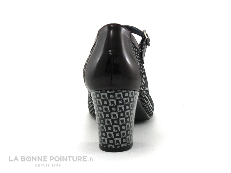 Dorking RODIN Noir Bordeaux Gris - Escarpin Avec Bride 6 Dorking RODIN Noir Bordeaux Gris - Escarpin Avec Bride – Image 4