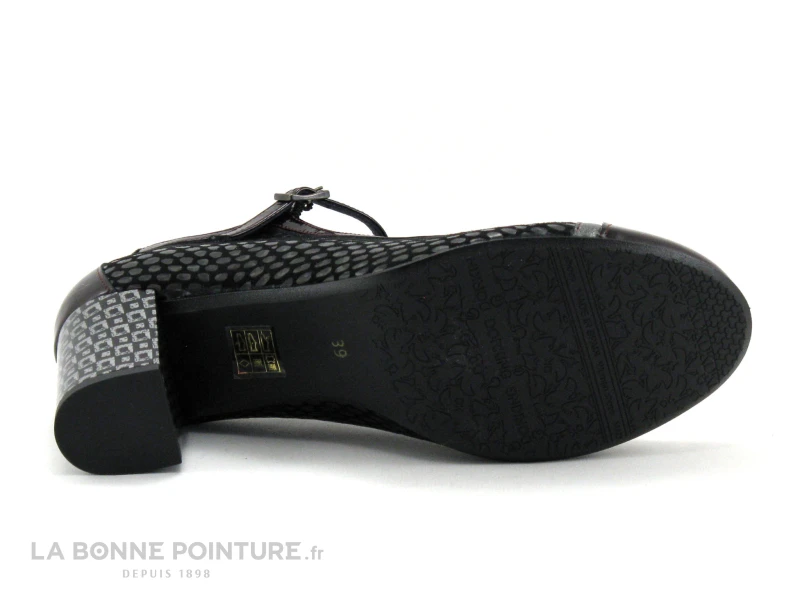 Dorking RODIN Noir Bordeaux Gris - Escarpin Avec Bride 9 Dorking RODIN Noir Bordeaux Gris - Escarpin Avec Bride – Image 7