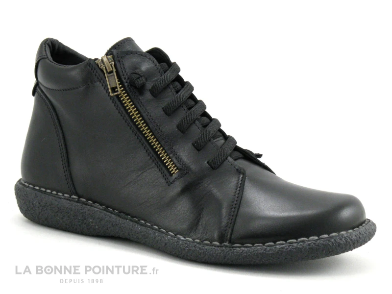 Brans 13580 Negro - Boots Femme Cuir Noir Avec Elastique Et Zip 3 Brans 13580 Negro - Boots Femme Cuir Noir Avec Elastique Et Zip