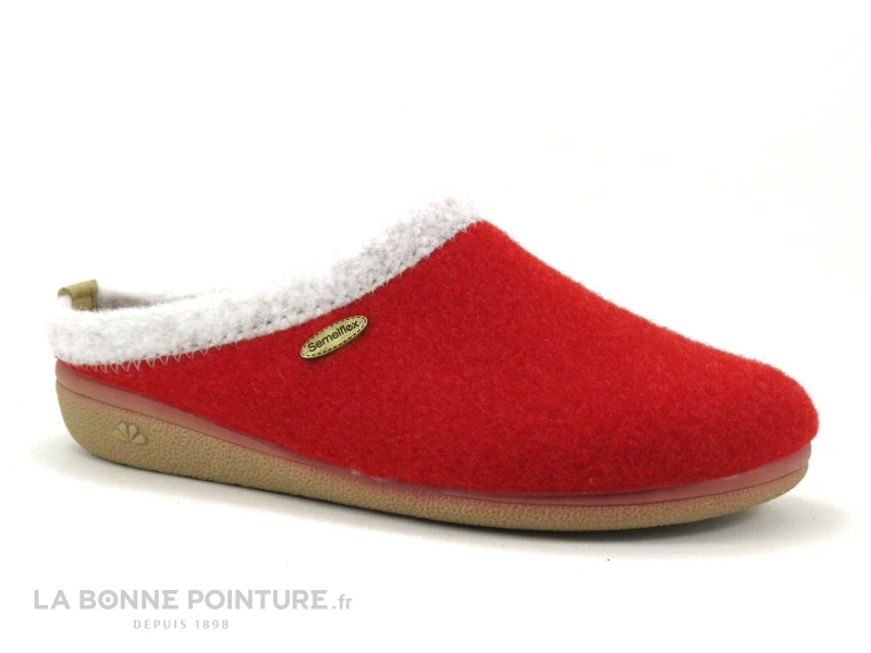 Semelflex DOLOMITE Rouge - Pantoufle Femme Avec Semelle Amovible 3 Semelflex DOLOMITE Rouge - Pantoufle Femme Avec Semelle Amovible