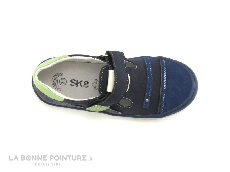 SK8 Noba - Bleu Marine - Vert - Chaussure Velcro GARCON 8 SK8 Noba - Bleu Marine - Vert - Chaussure Velcro GARCON – Image 6