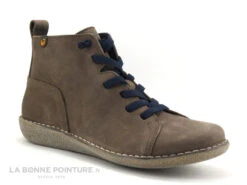 Jungla 7283 Marron - Lacet Elastique Bleu Marine - Boots Femme