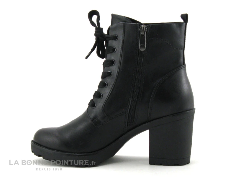 Marco Tozzi 2-25204-27 - Bottine Noire A Lacet Avec Talon Haut Epais 5 Marco Tozzi 2-25204-27 - Bottine Noire A Lacet Avec Talon Haut Epais – Image 3