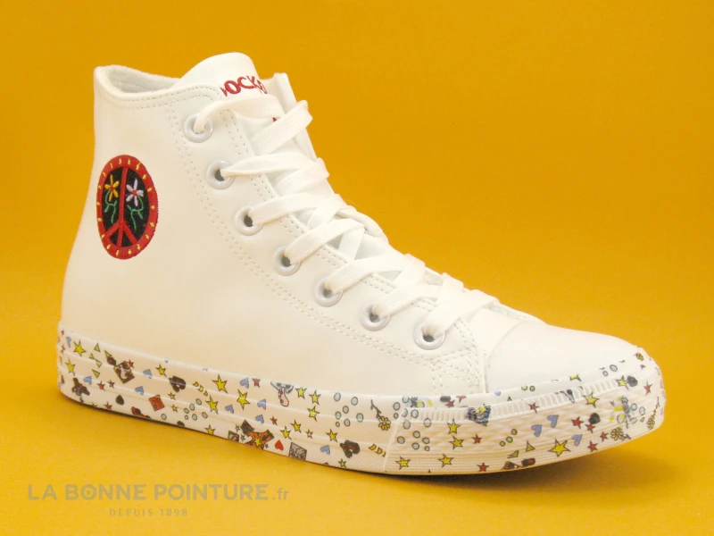 Dockers Gensheimer Peace And Love - 36UR911-610 - BLANC - Basket Montante 3 Dockers Gensheimer Peace And Love - 36UR911-610 - BLANC - Basket Montante