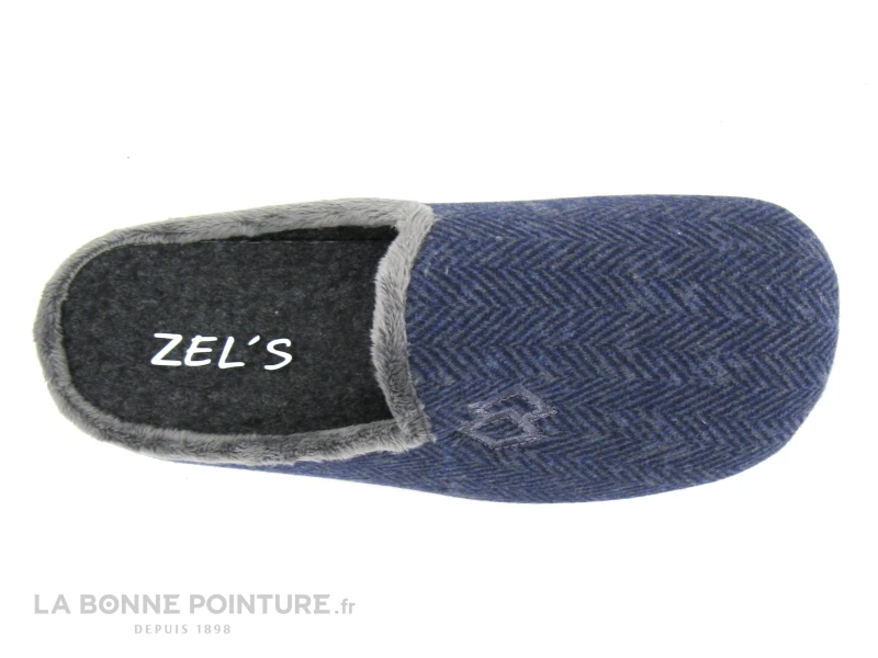 Zels 8581 Bleu Marine Et Gris - Pantoufle Mule Homme 6 Zels 8581 Bleu Marine Et Gris - Pantoufle Mule Homme – Image 4