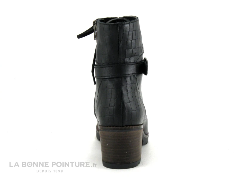 Jordana 60 Noir - Bottine A Lacet Cuir Noir - Talon Epais 6 Jordana 60 Noir - Bottine A Lacet Cuir Noir - Talon Epais – Image 4