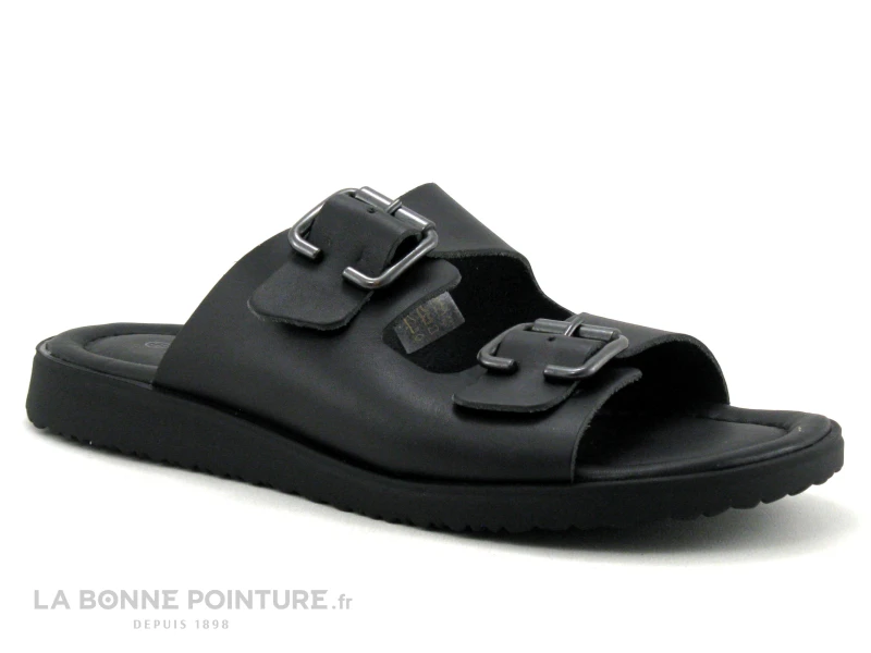 Morans POLARO Noir - Mule Homme Cuir Noir Avec Brides Reglables 3 Morans POLARO Noir - Mule Homme Cuir Noir Avec Brides Reglables