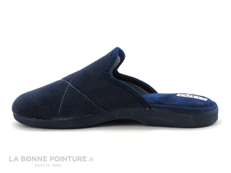 Ouf Initial VAILLAC Bleu Marine - Pantoufle Velours Homme 4 Ouf Initial VAILLAC Bleu Marine - Pantoufle Velours Homme – Image 2