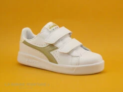 Diadora GAME P PS Girl - White Gold - Basket Fille 2 Scratches - Blanc Or