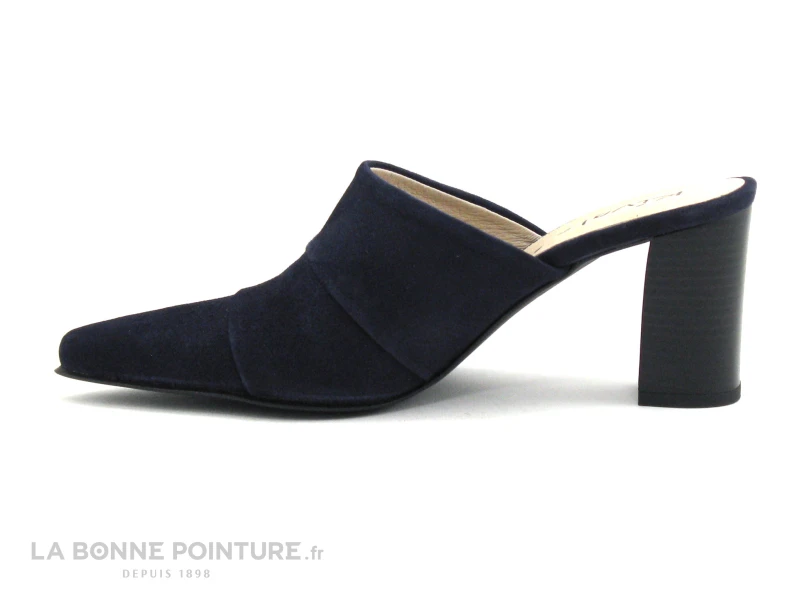 Caty Kivala MUGUET Velours Marine - Sabot Pointu Talon 5 Caty Kivala MUGUET Velours Marine - Sabot Pointu Talon – Image 3