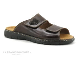 Orland 2050 Marron - Mule Homme En Cuir - Brides Velcro