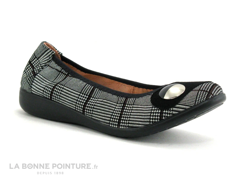 Inea FABAGO - Ballerine Prince De Galles Noir Blanc Bordeaux 7 Inea FABAGO - Ballerine Prince De Galles Noir Blanc Bordeaux – Image 5