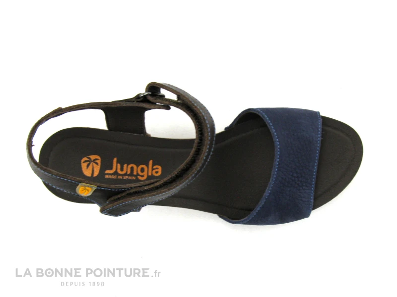 Jungla 7683 Bleu Marine - Marron - Sandale A Talon Epais 8 Jungla 7683 Bleu Marine - Marron - Sandale A Talon Epais – Image 6