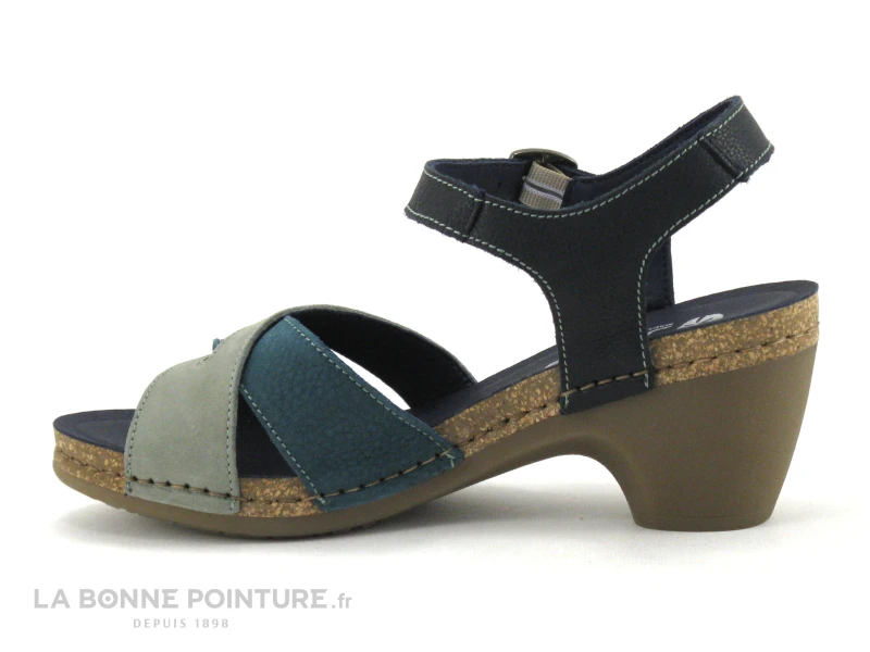Jungla 7459 - Forest Jade - Nu-pieds Femme Cuir Bleu Et Vert - Petit Talon 5 Jungla 7459 - Forest Jade - Nu-pieds Femme Cuir Bleu Et Vert - Petit Talon – Image 3