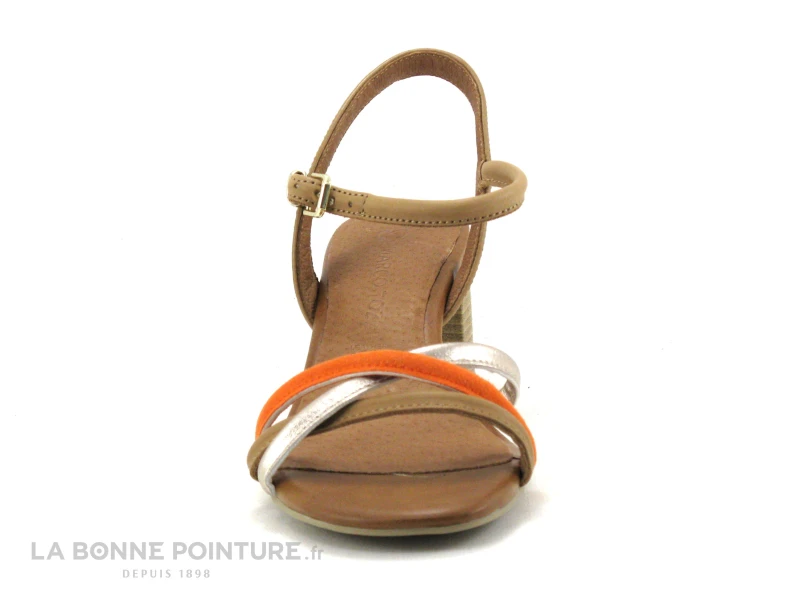 Marco Tozzi 2-28357-20 Cognac Comb - Sandale Talon Carre 4 Marco Tozzi 2-28357-20 Cognac Comb - Sandale Talon Carre – Image 2